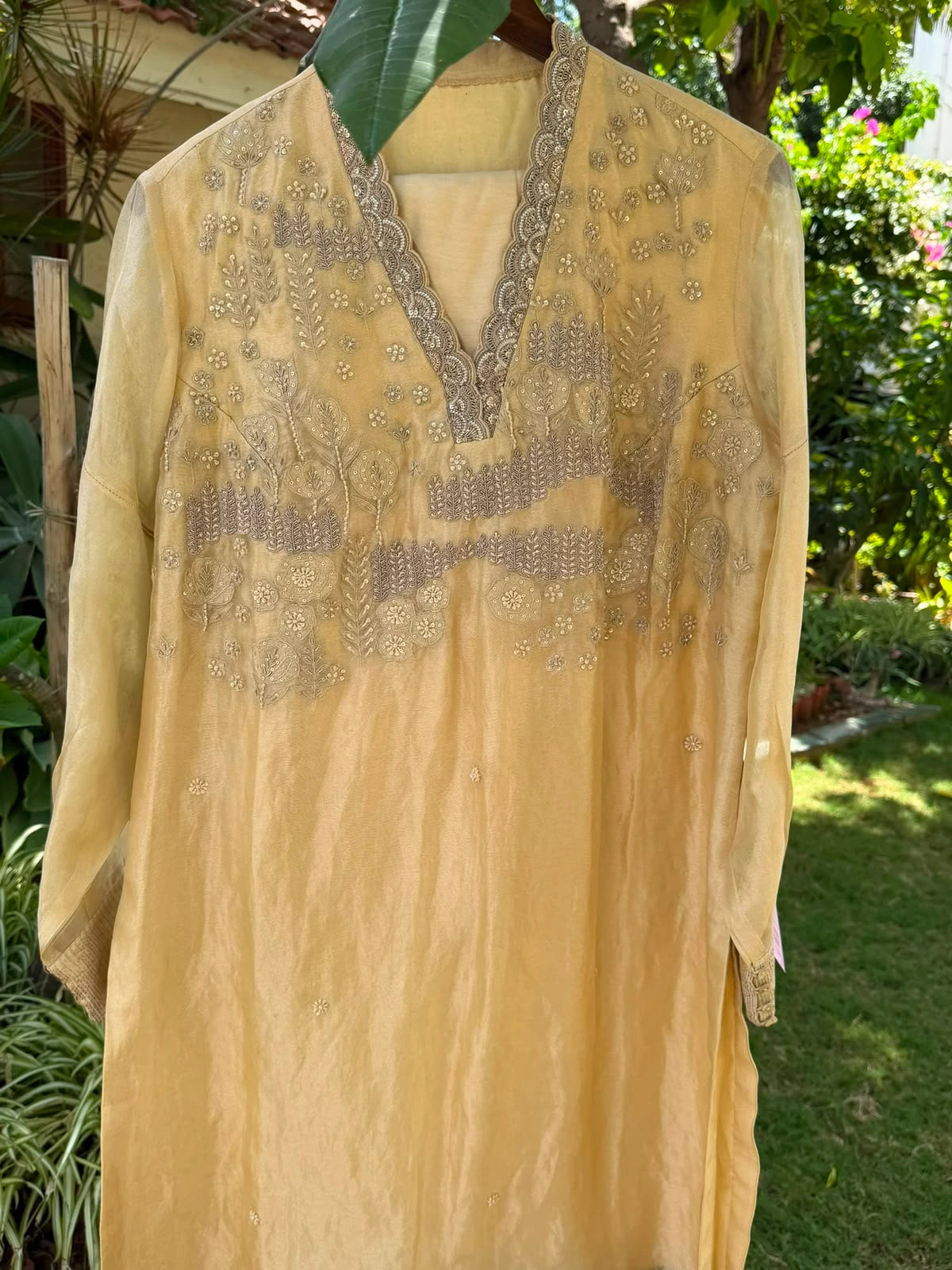 Organza Tissue Gold Mettalic Cord Set