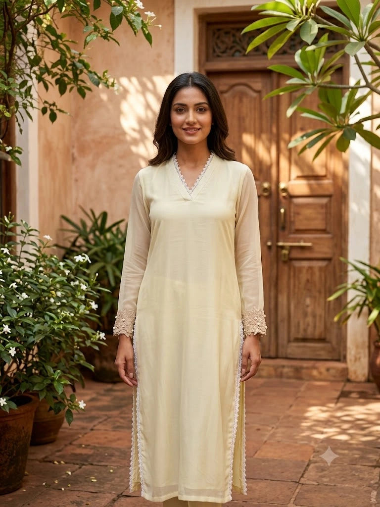 Ivory Long Cord set with pants