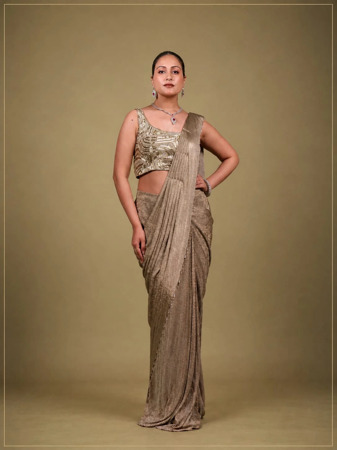 Mettalic gold drape