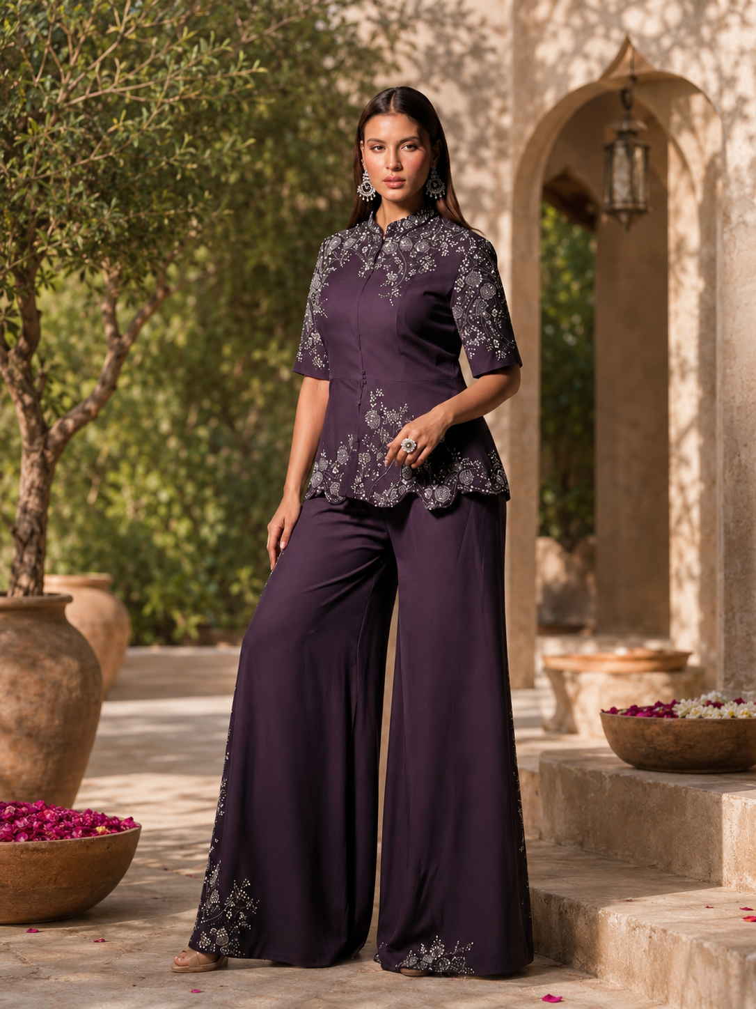 Deep Wine Indo western dress
