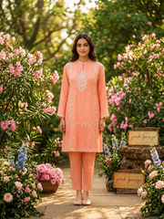 Mul chanderi kurta Set