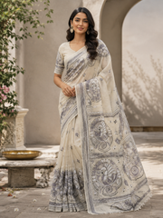 Tussar Kantha Saree