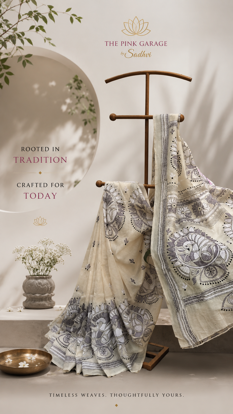 Tussar Kantha Saree